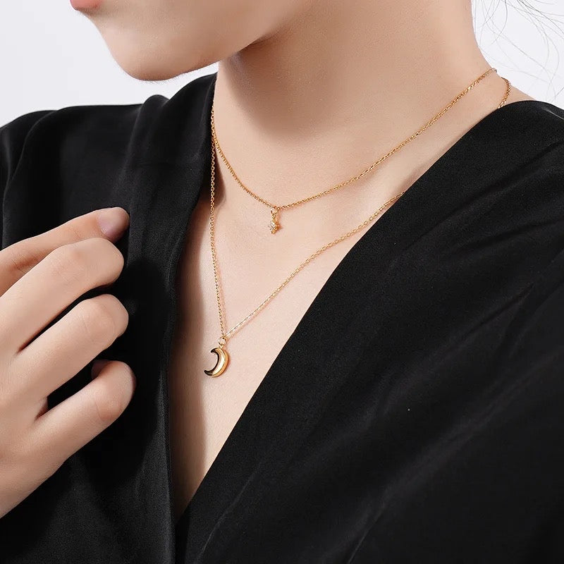 The Moon & Star Pendant Necklace