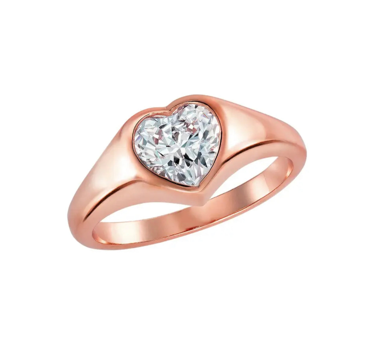 One Heart Bezel Ring