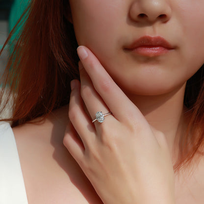 The Oval Solitaire Moissanite Ring