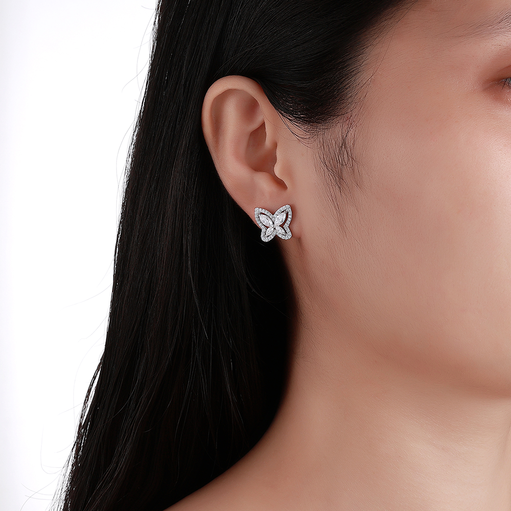 The Openwork Butterfly Moissanite Stud Earrings