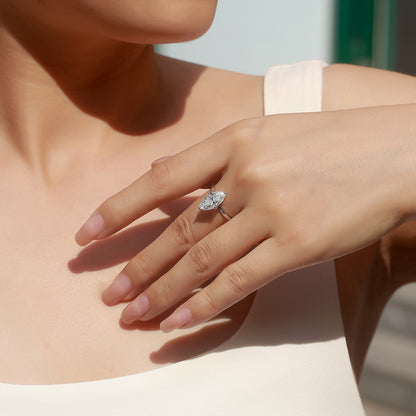 The Marquise Solitaire Moissanite Ring