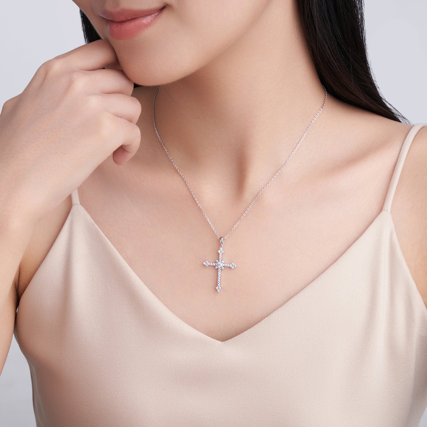 The Gothic Cross Moissanite Necklace