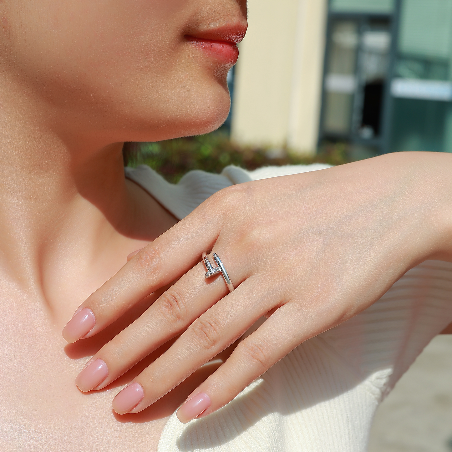 The Nail Wrap Moissanite Ring