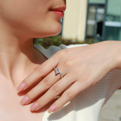 The Nail Wrap Moissanite Ring