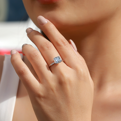The Asscher Bezel Moissanite Ring