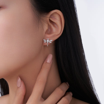 The Dragonfly Moissanite Stud Earrings