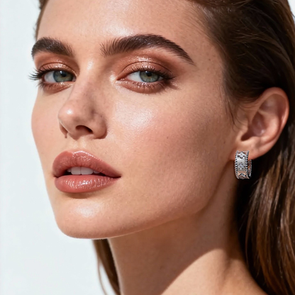 The Clover Moissanite Huggie Hoops