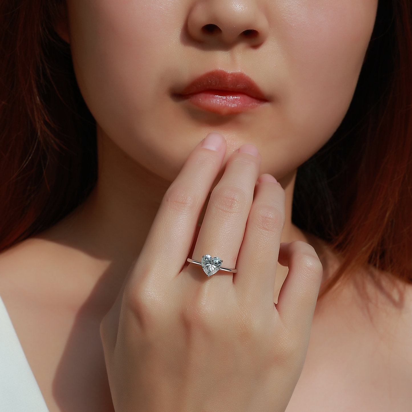 The Heart Solitaire Moissanite Ring