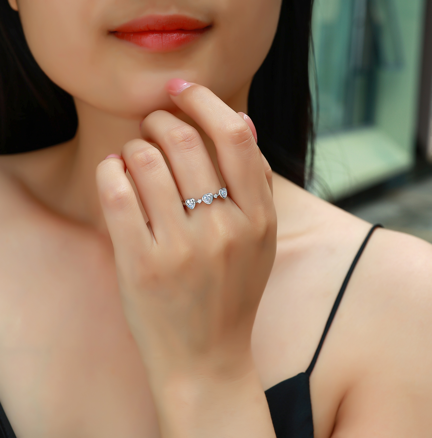 The Heart Moissanite Stack Ring