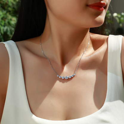 The Graduated Moissanite Drop Necklace