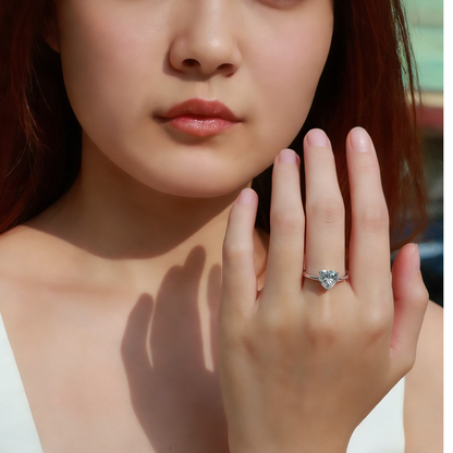 The Heart Solitaire Moissanite Ring