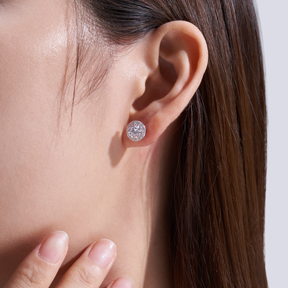 The Halo Moissanite Stud Earrings