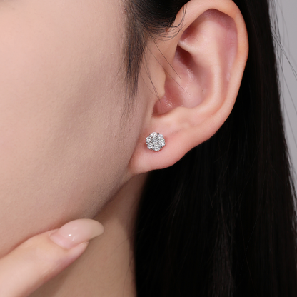 The Moissanite Cluster Stud Earrings
