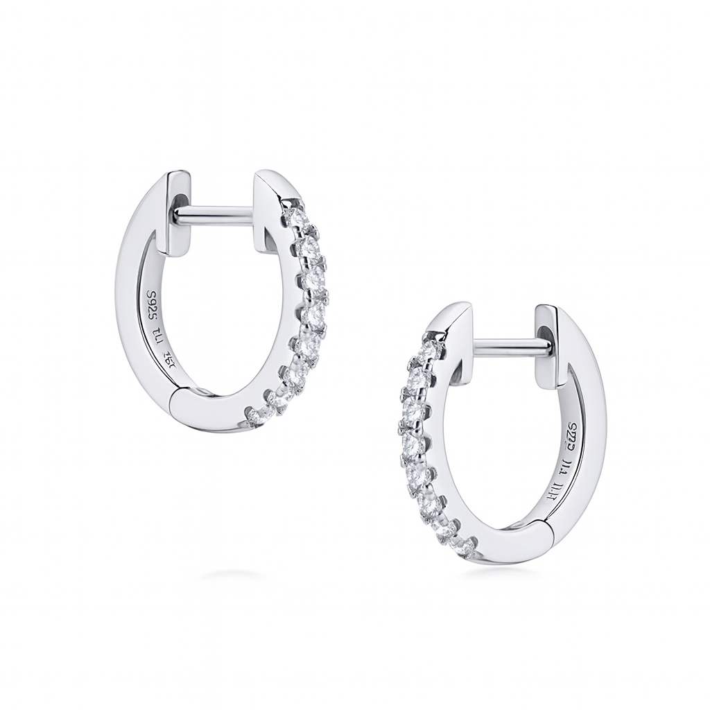 ✨ Moissanite Pavé Huggies