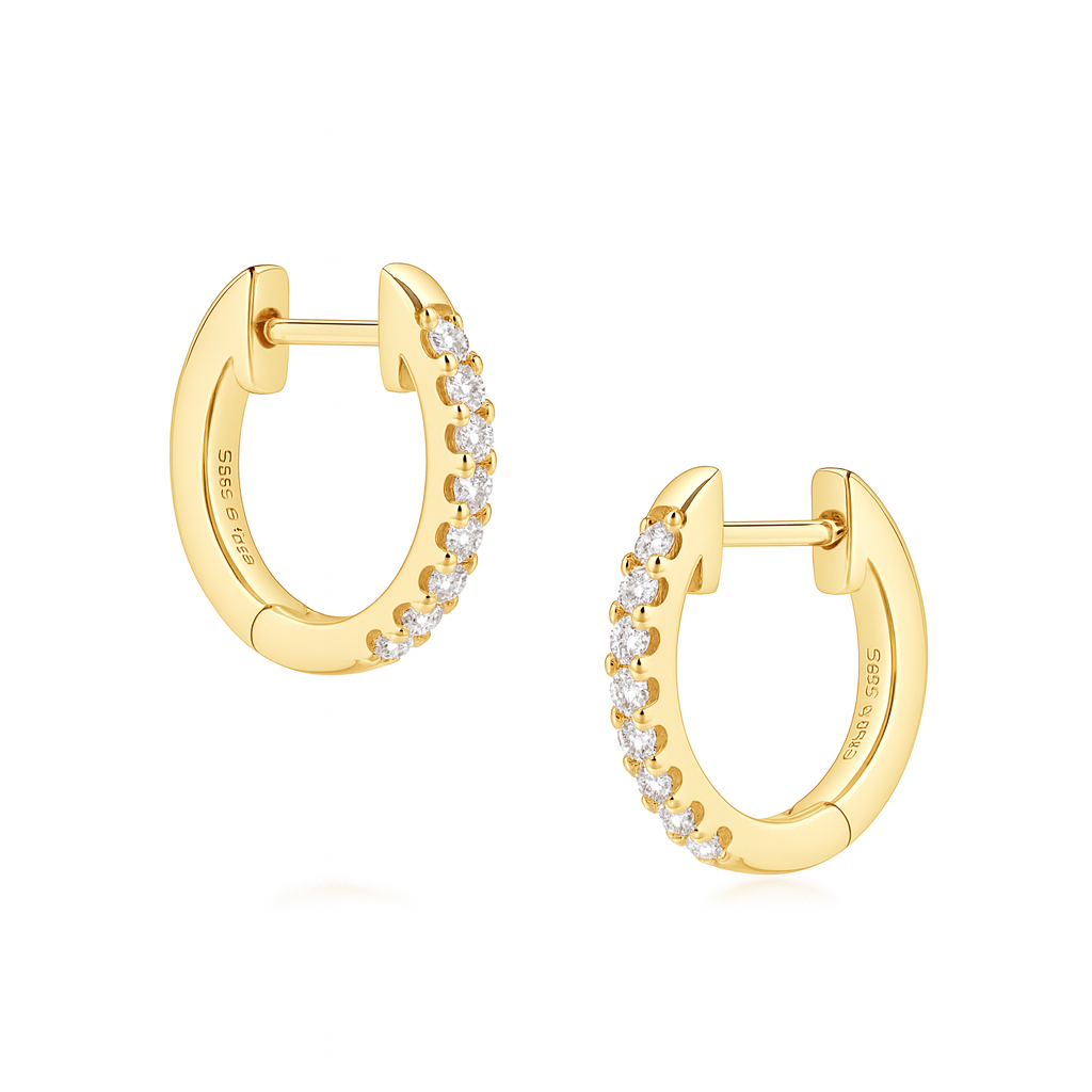 ✨ Moissanite Pavé Huggies