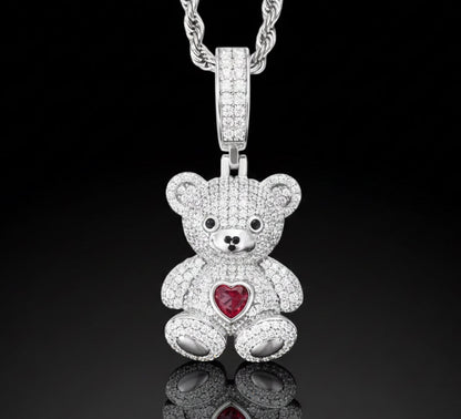 The Lovebear Moissanite Pendant (Includes FREE 20” Rope Chain)