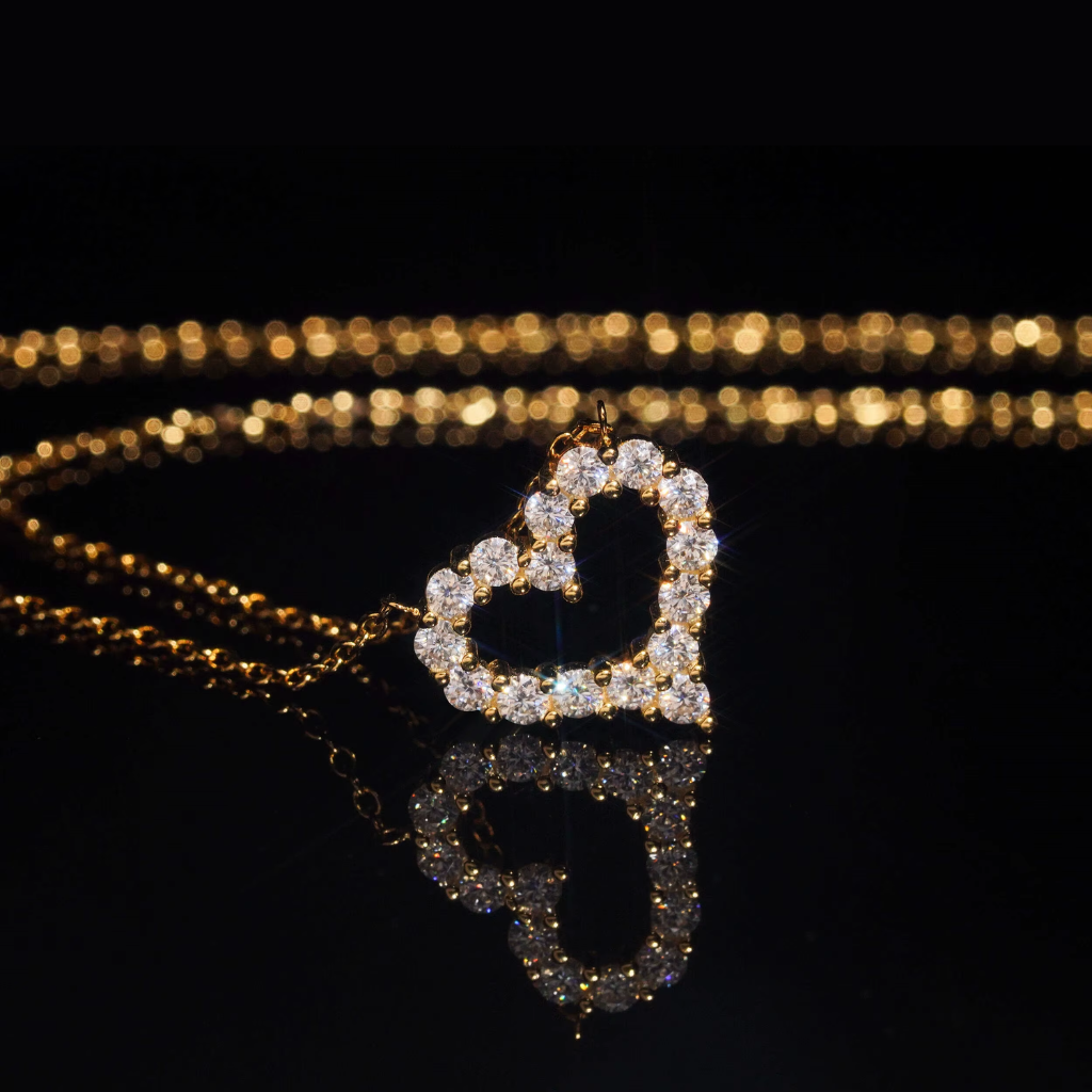 Luna Heart Moissanite Necklace