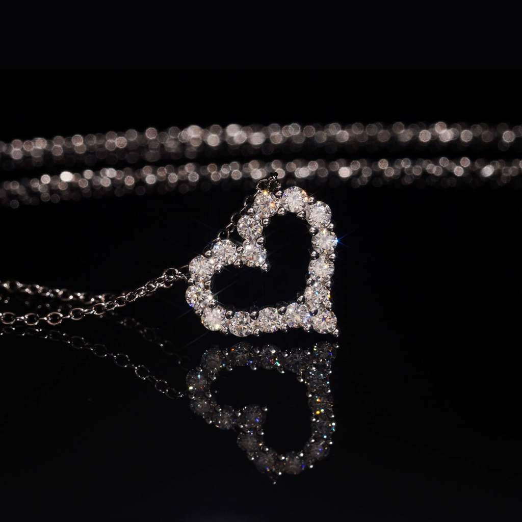 Luna Heart Moissanite Necklace