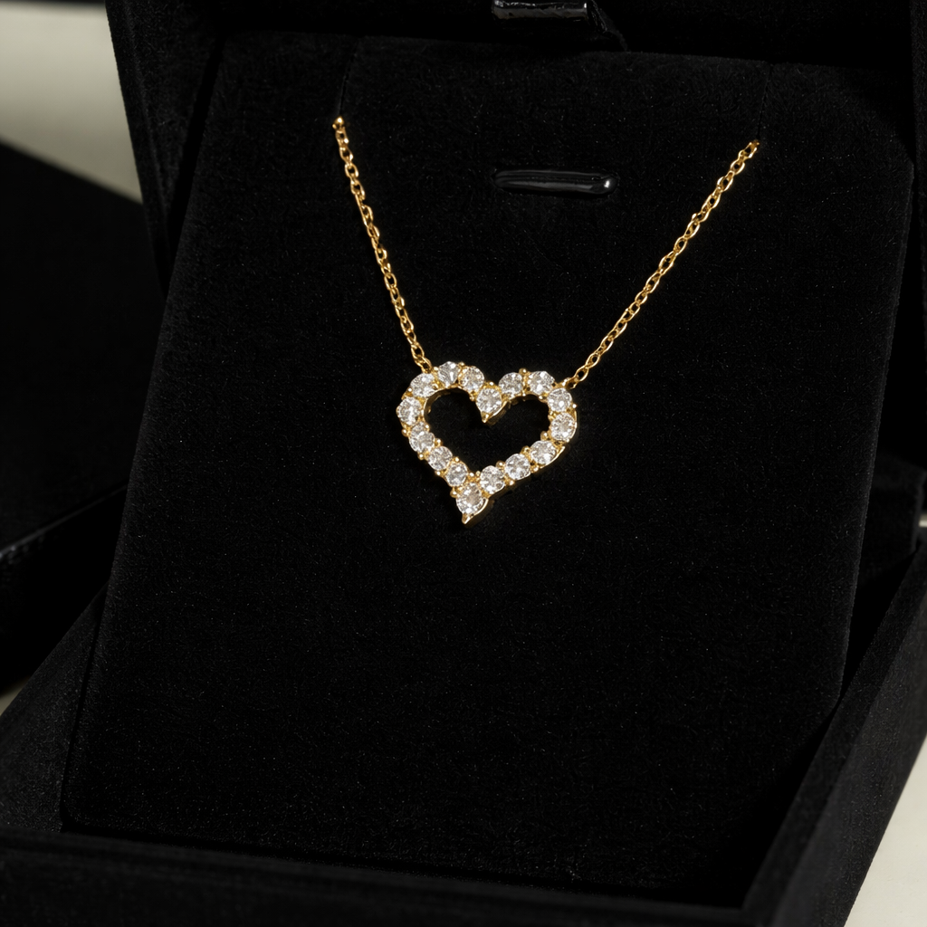 Luna Heart Moissanite Necklace