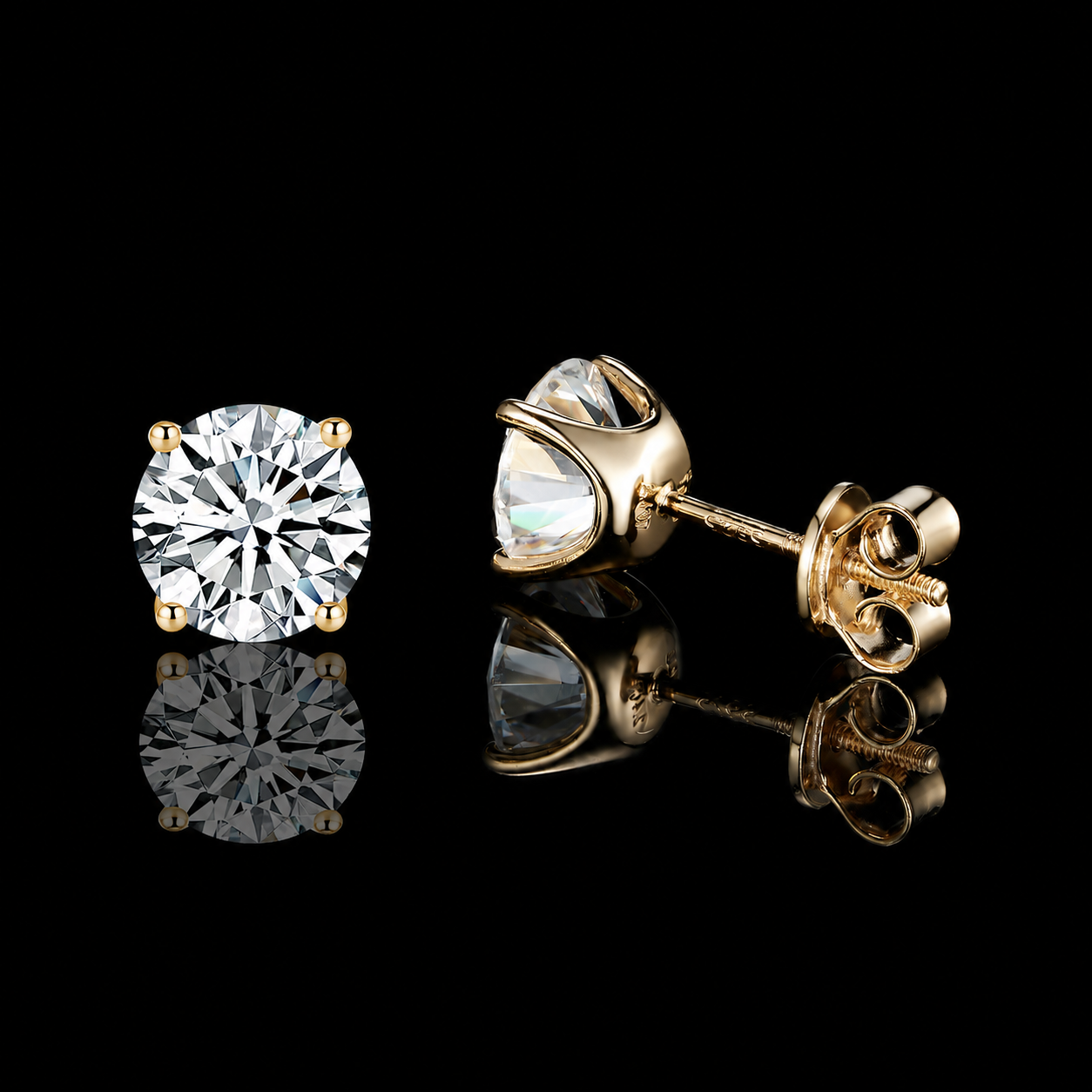 The Round Moissanite Stud Earrings