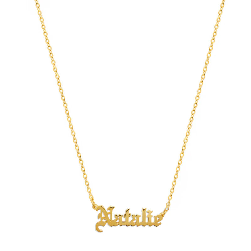 The Gothic Nameplate Necklace