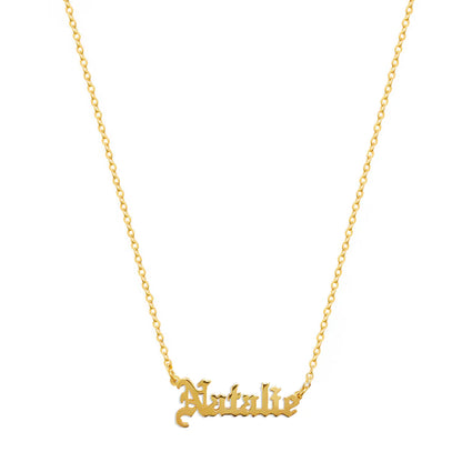 The Gothic Nameplate Necklace