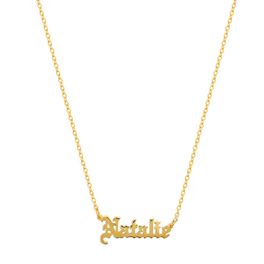 The Gothic Nameplate Necklace