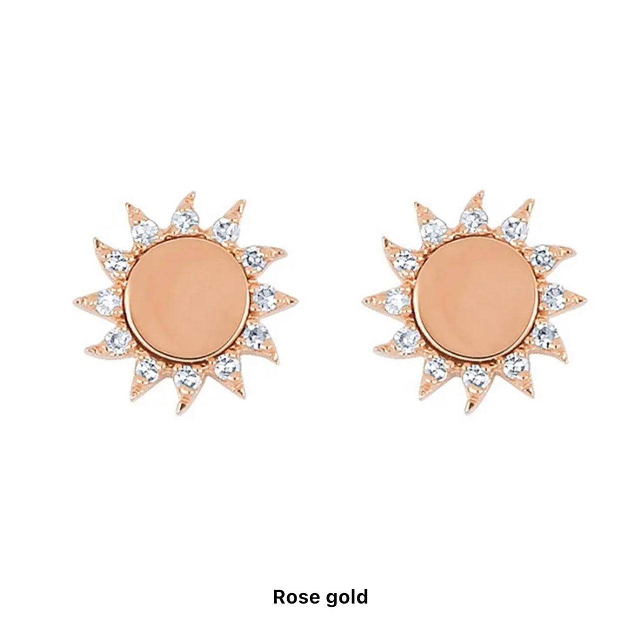 Cz Sun Stud Earrings