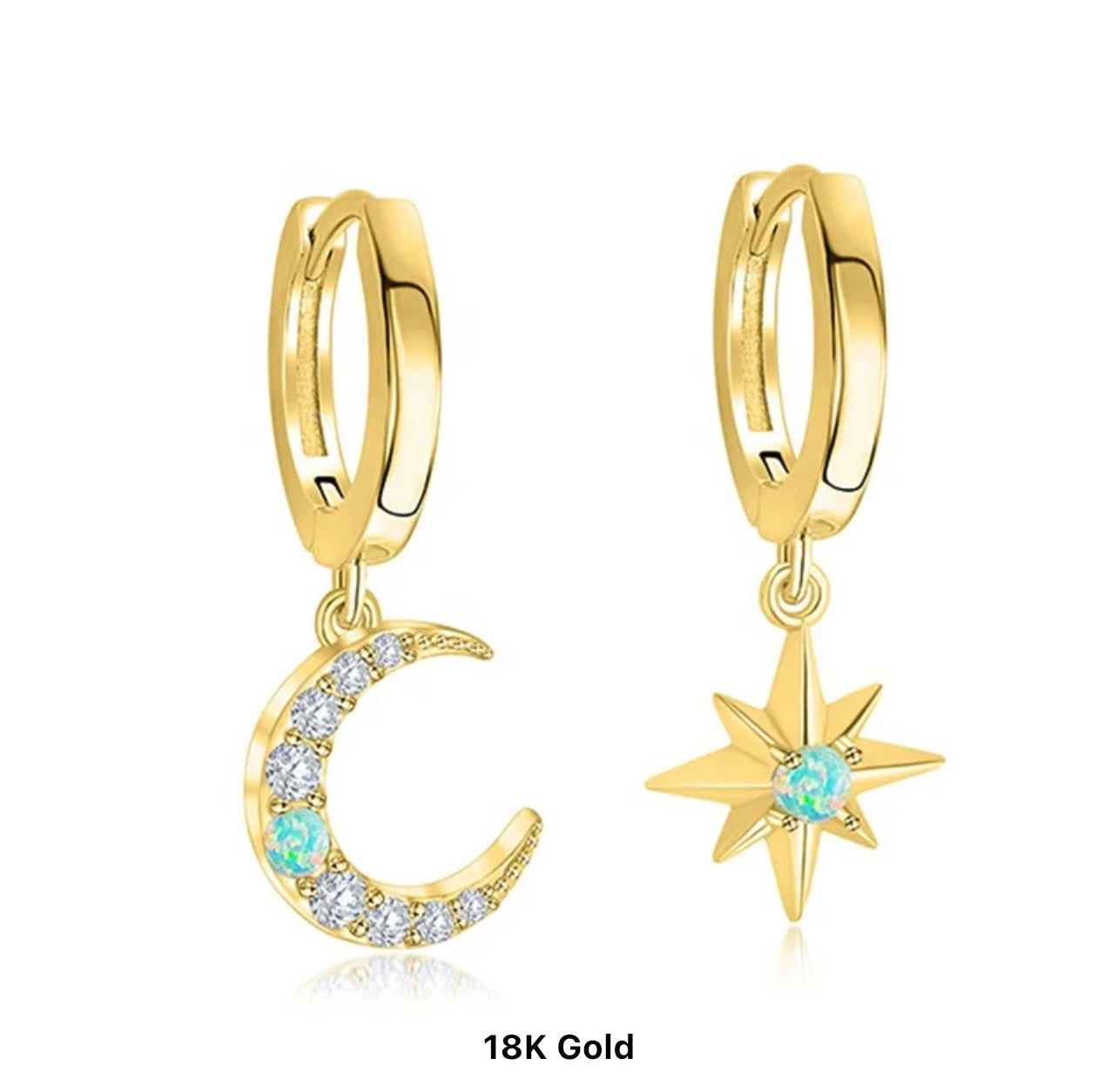 The Moon & Star Drop Earrings