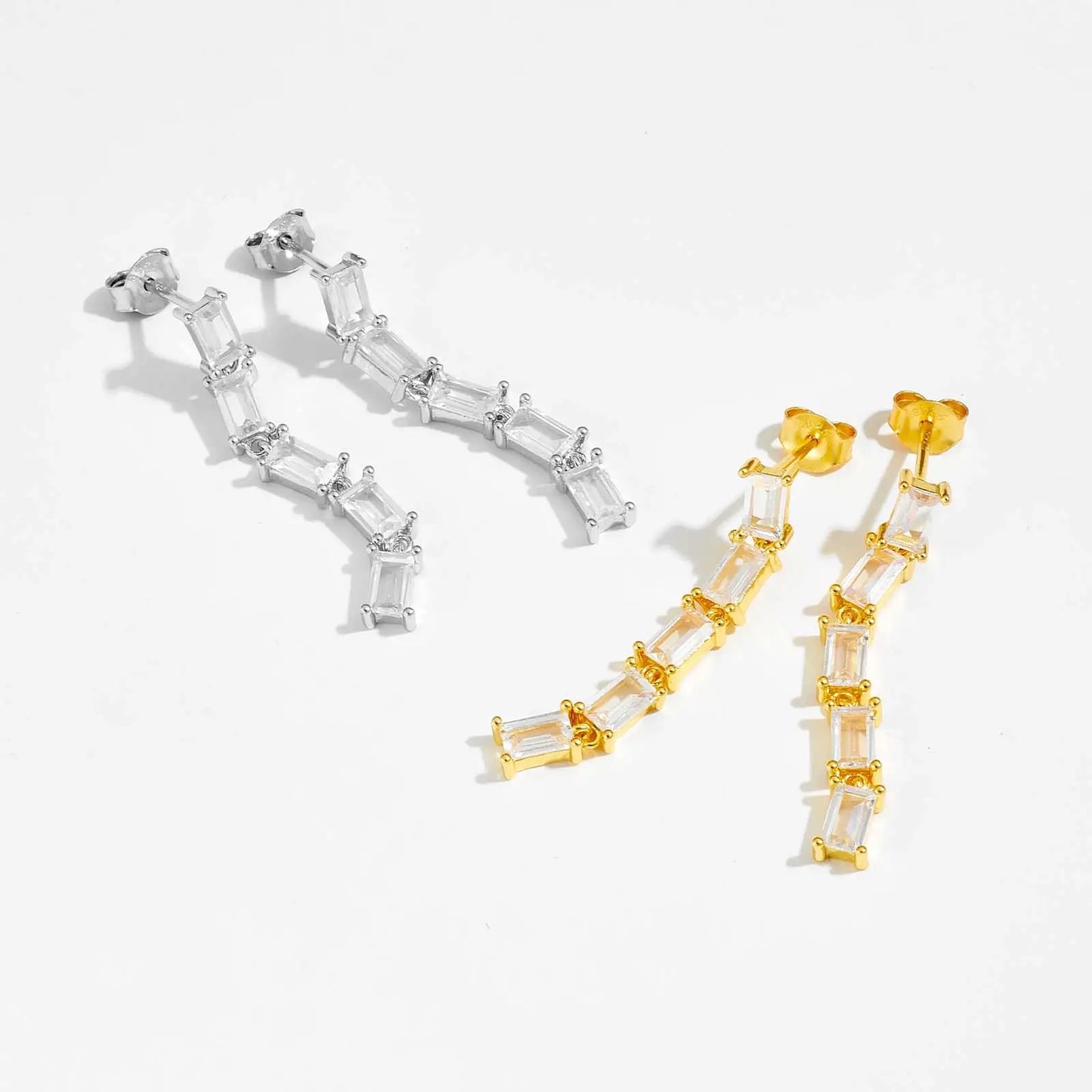 The Square Zirconia Drop Earrings