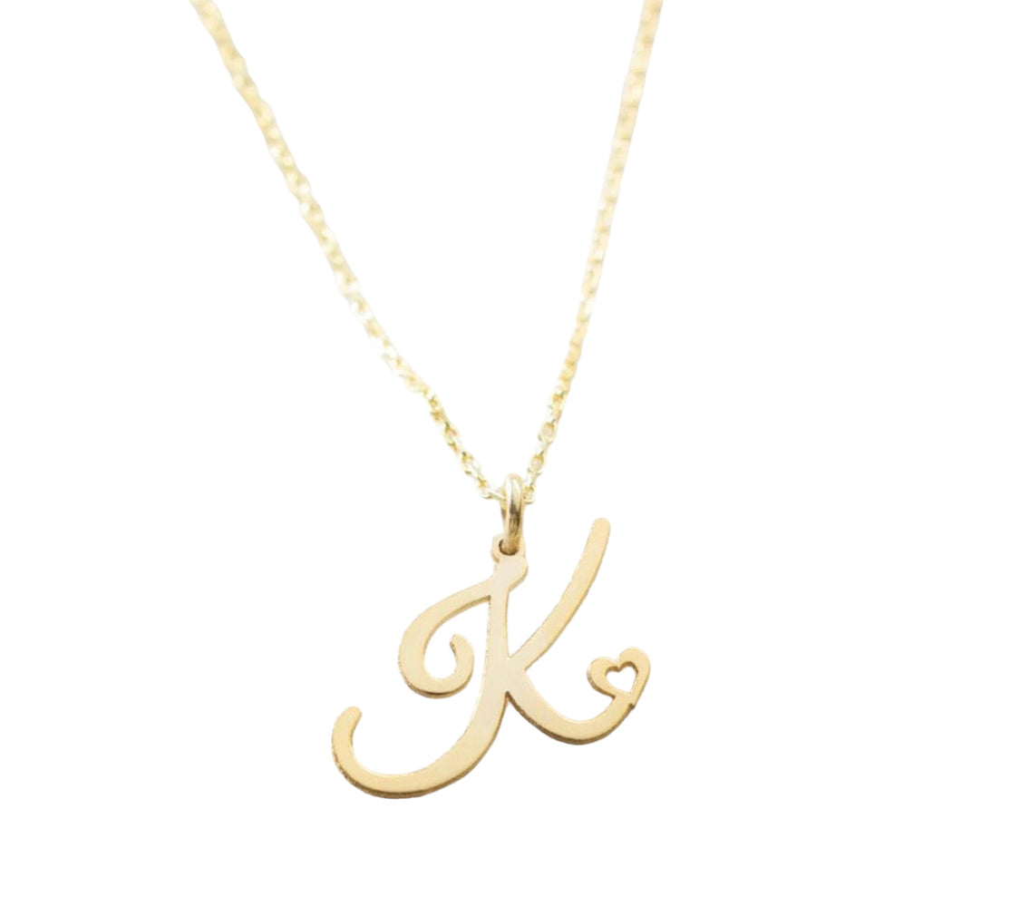 The Initial Letter Little Heart Pendant