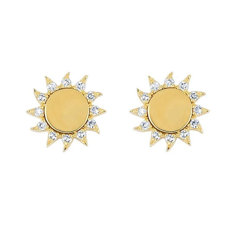 Cz Sun Stud Earrings