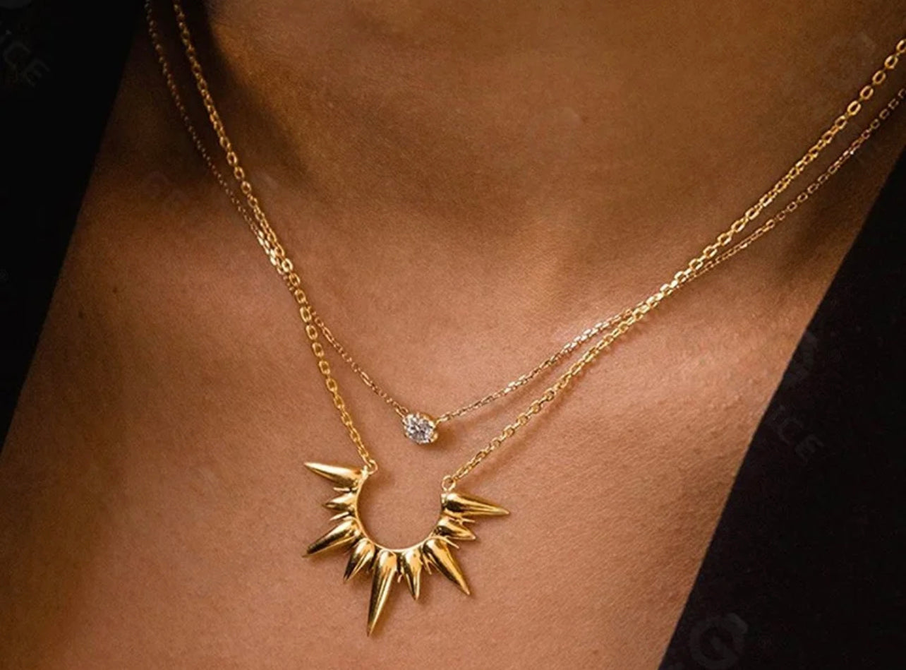 Sun Burst Pendant Necklace