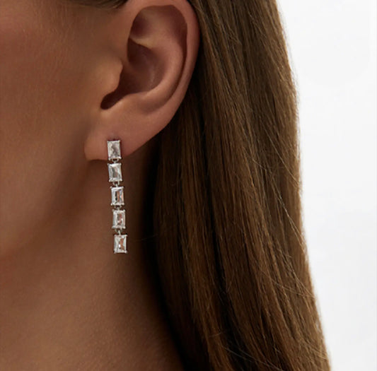 The Square Zirconia Drop Earrings