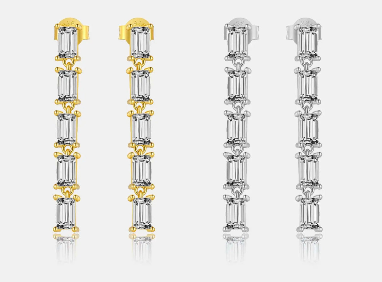 The Square Zirconia Drop Earrings