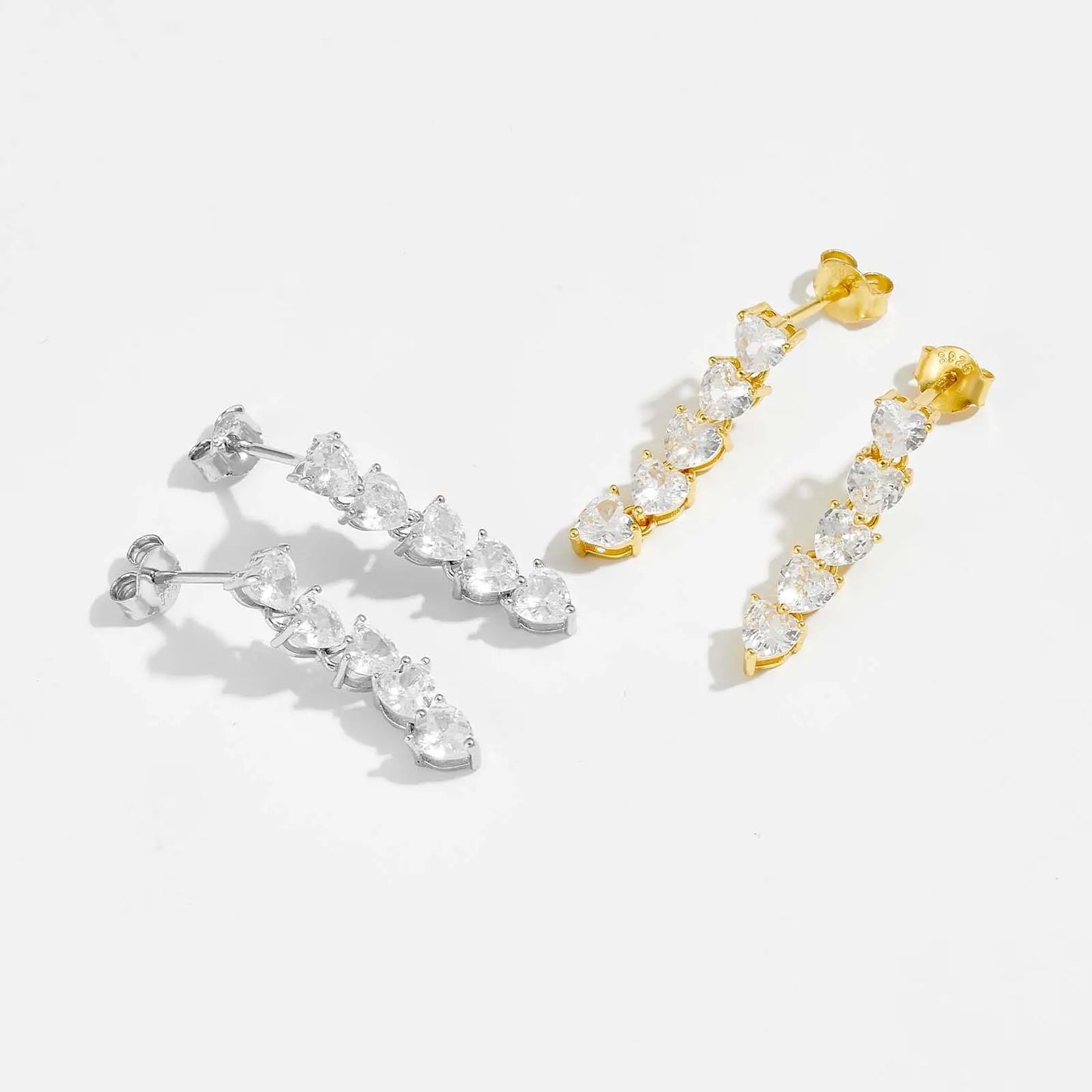 The Heart Drop Zirconia Earrings