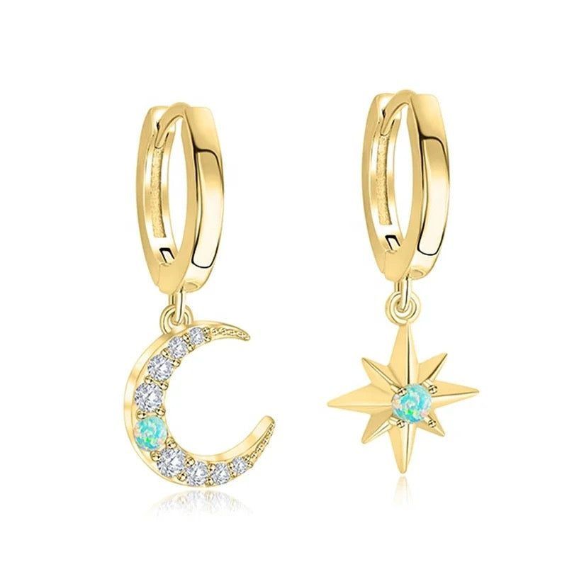 The Moon & Star Drop Earrings