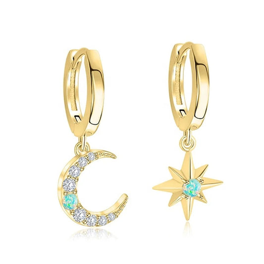 The Moon & Star Drop Earrings