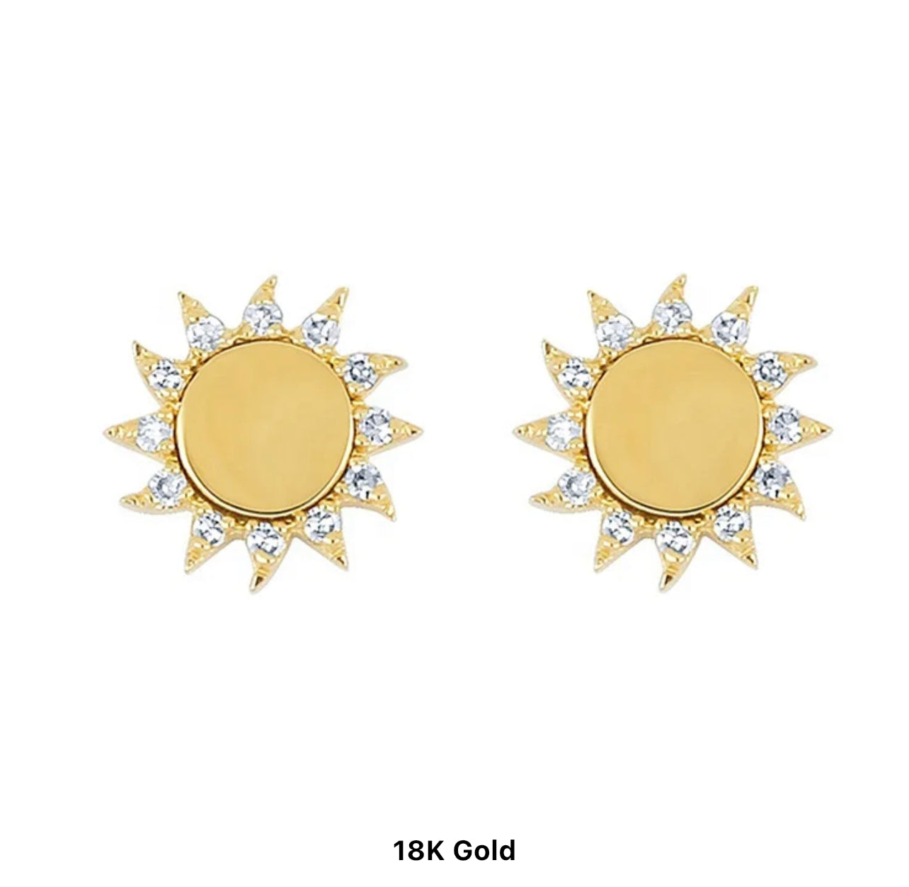 Cz Sun Stud Earrings