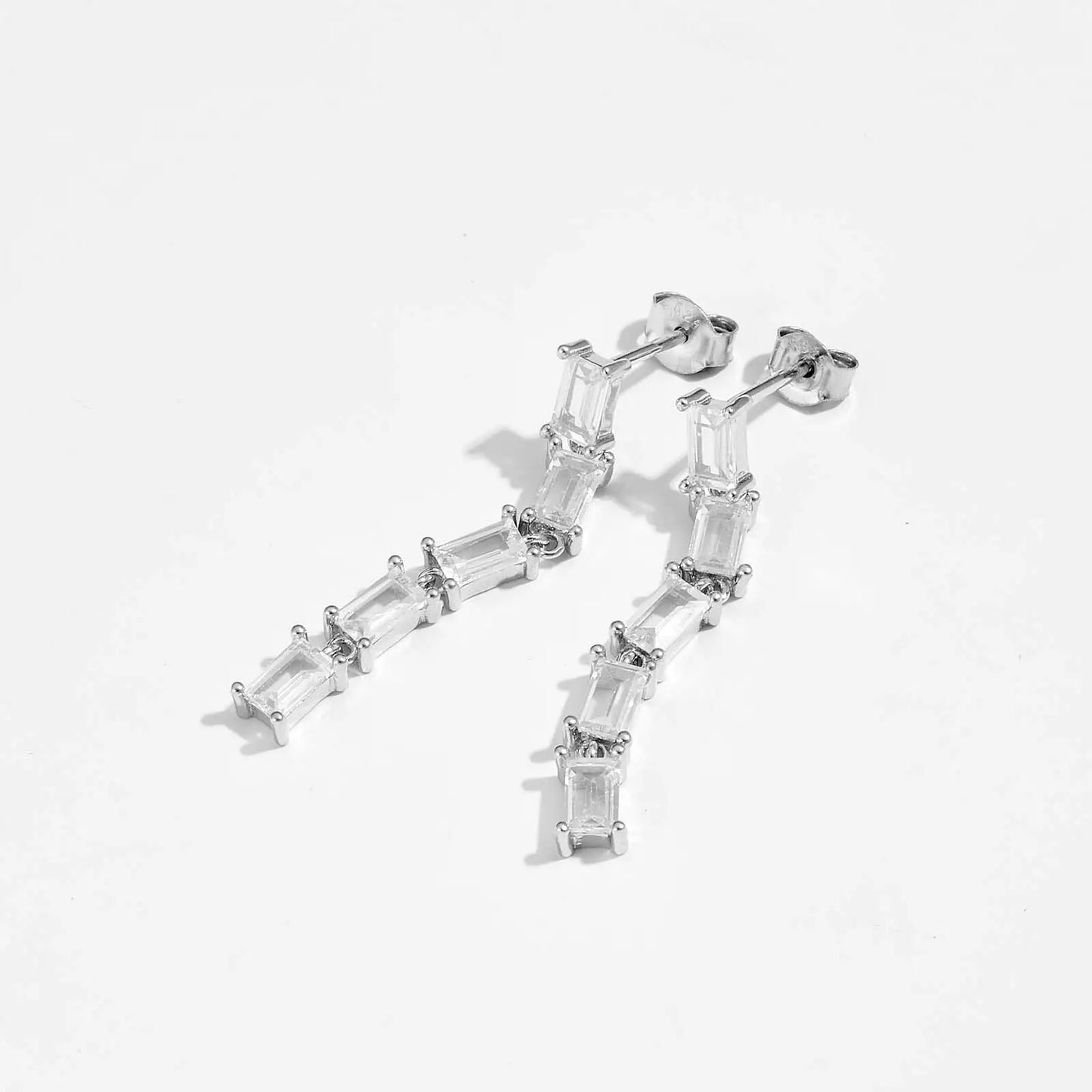 The Square Zirconia Drop Earrings