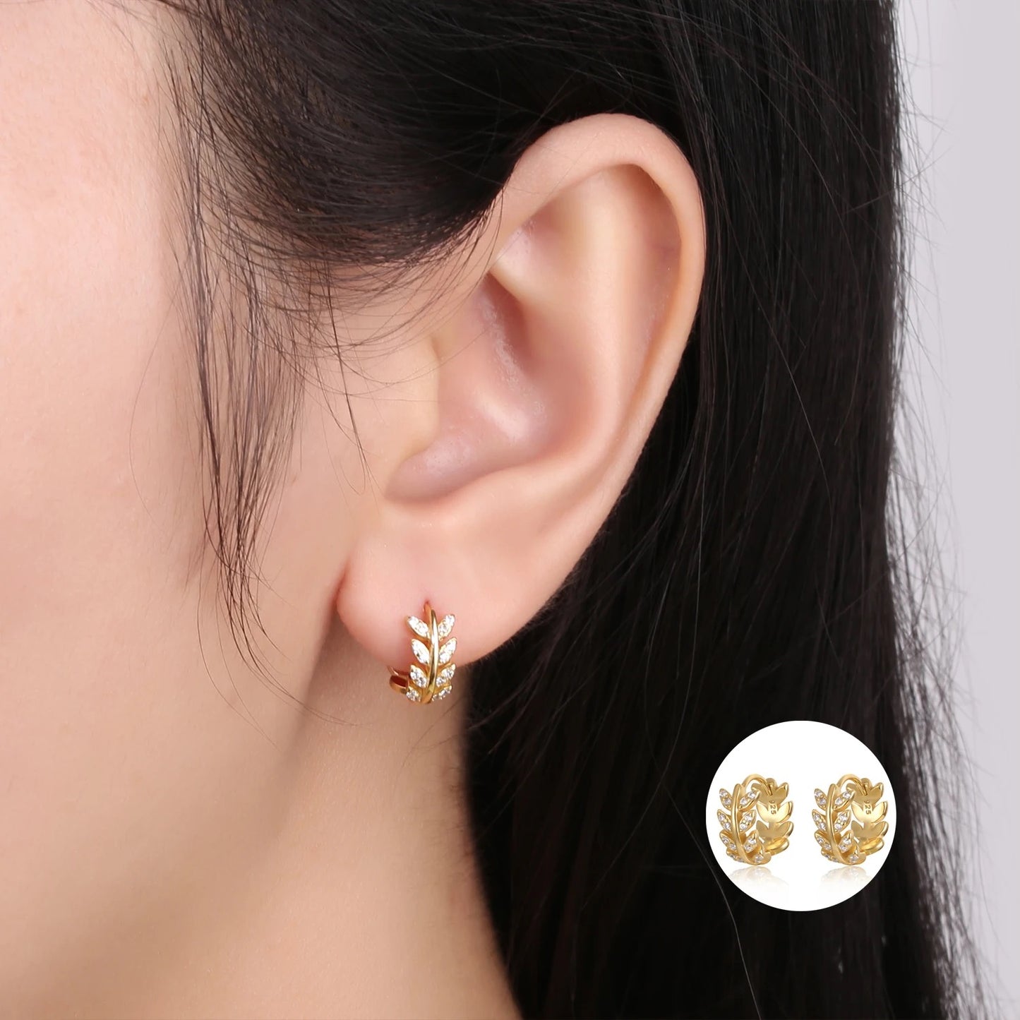 Leaf Hoop Earrings