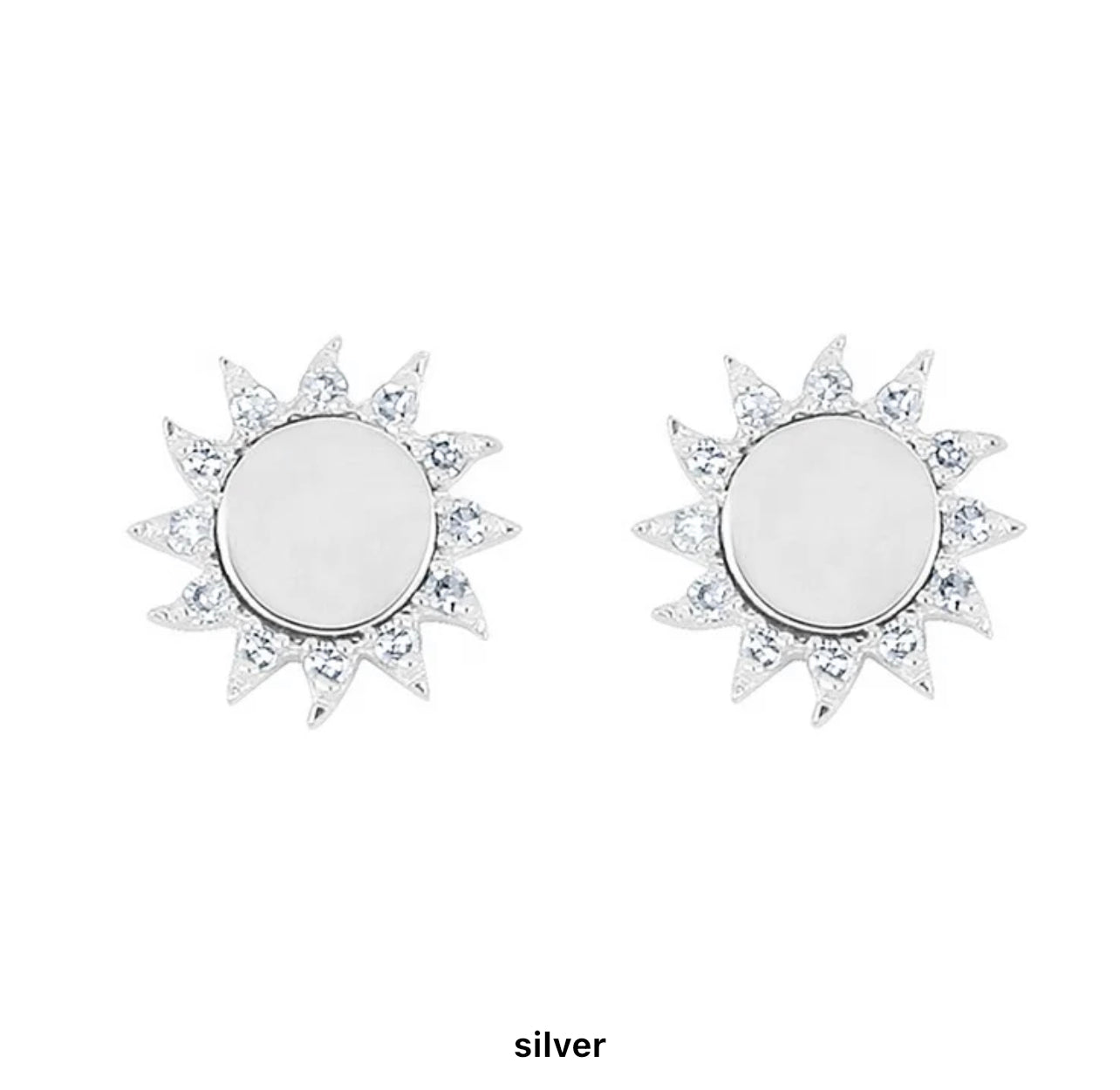 Cz Sun Stud Earrings