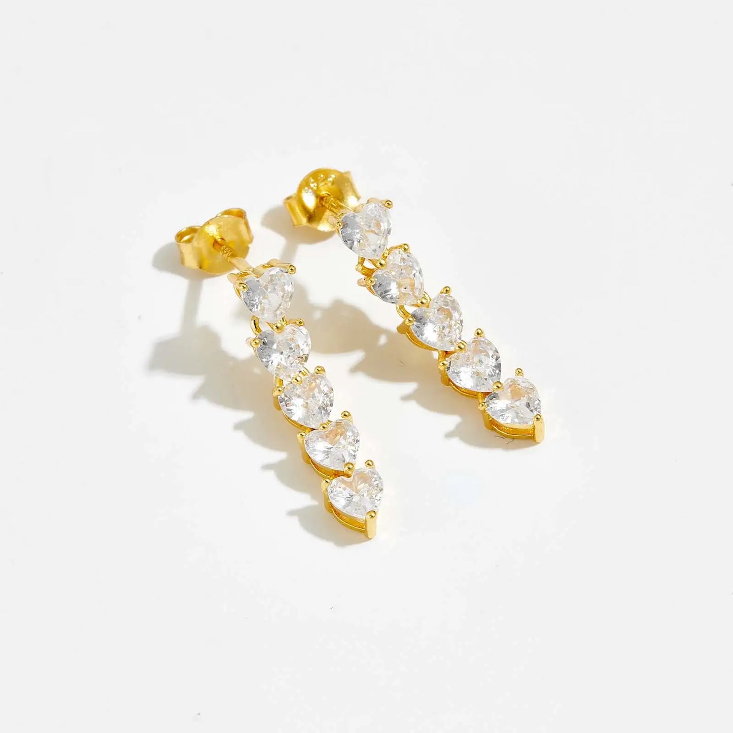 The Heart Drop Zirconia Earrings