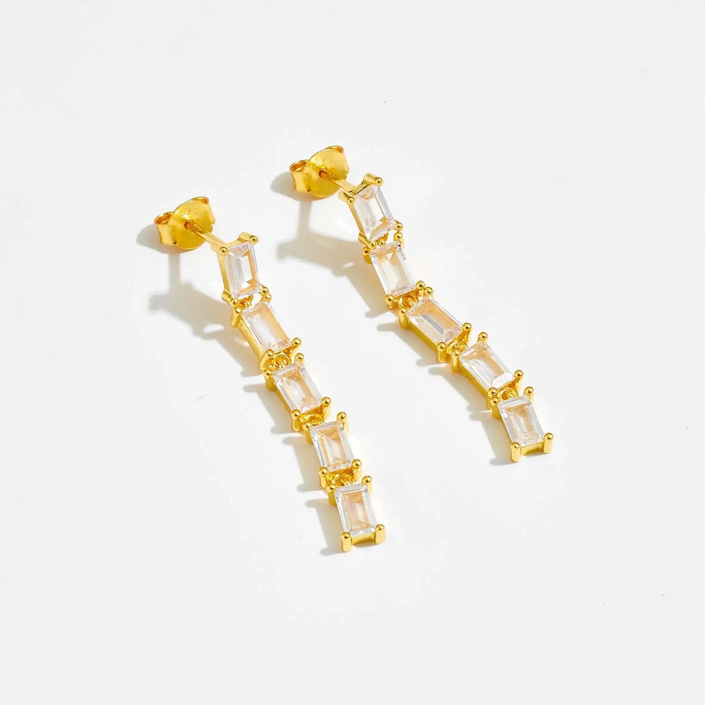 The Square Zirconia Drop Earrings