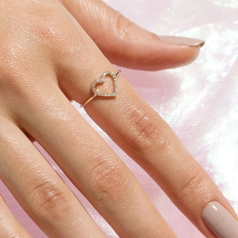 Cz Heart Ring