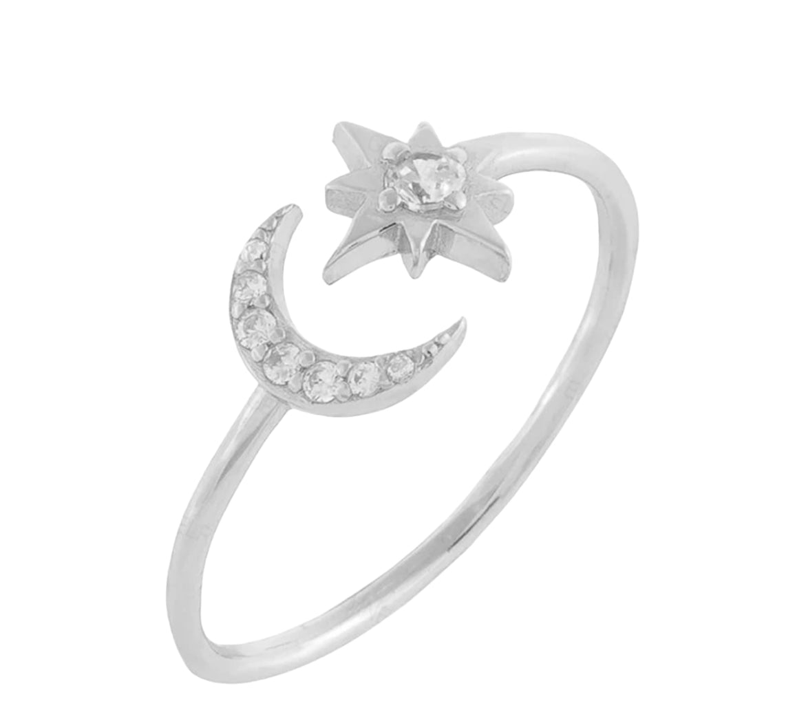 The Moon & Star Ring Adjustable