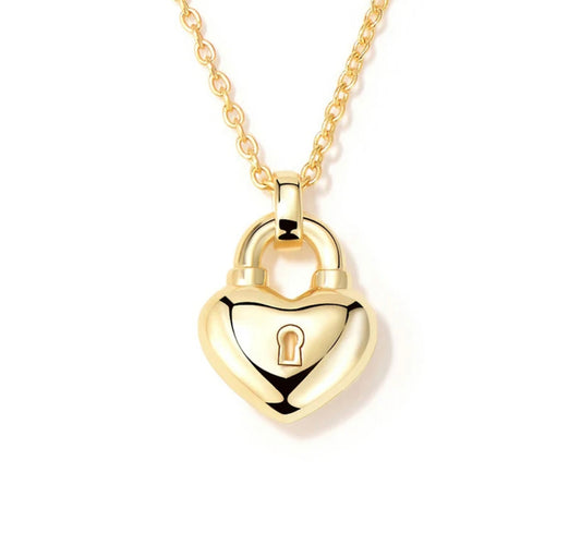 The Heart Lock Pendant Necklace