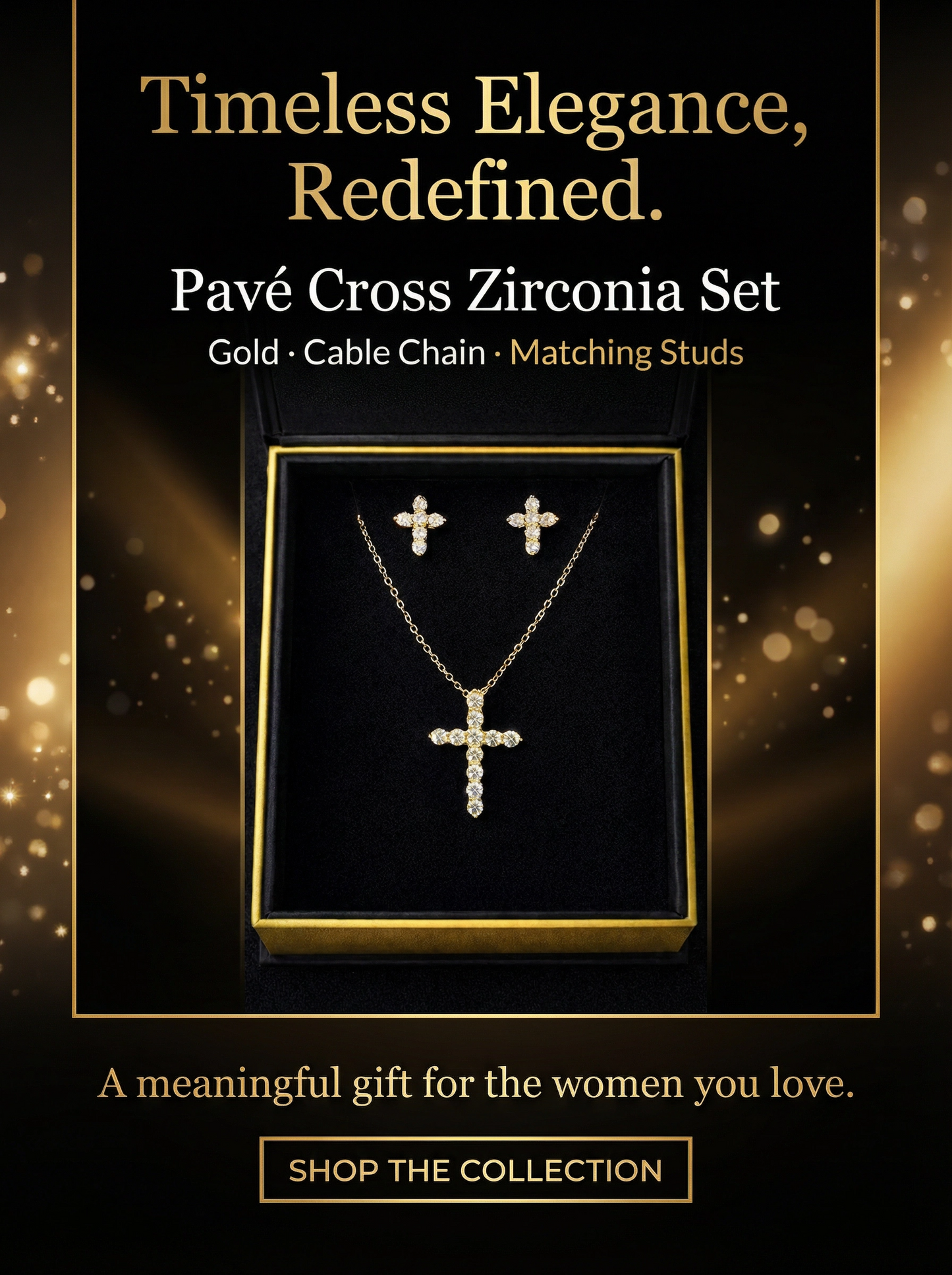 The Pave Cross Zirconia Set