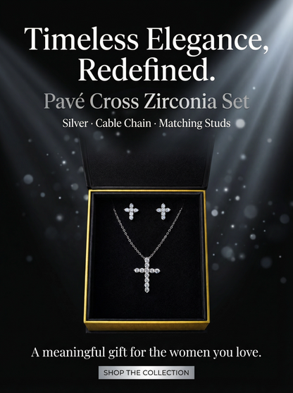 The Pave Cross Zirconia Set